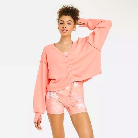 JoyLab Tops - 009 Joy Lab Cinched V-neck Top